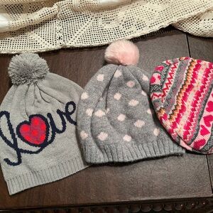 Girls Winter Hats - 3 piece - perfect condition